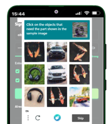 Solve captcha to proceed in BC Game Android app.