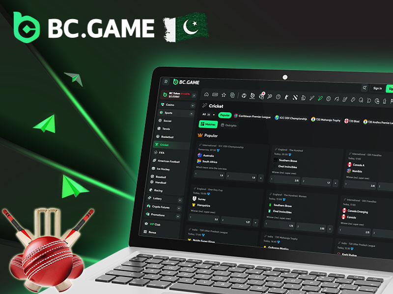 Cricket betting platform BC Game in Pakistan