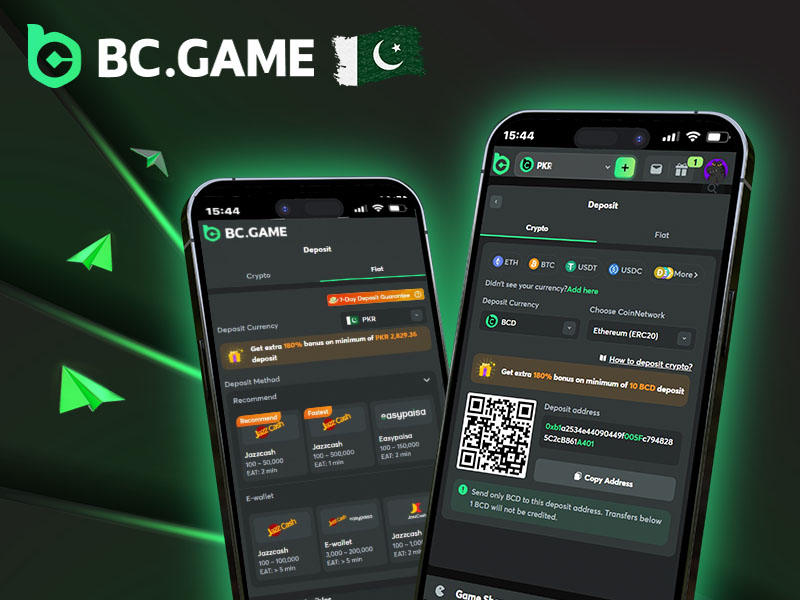 Deposit methods for Pakistani players on BC Game