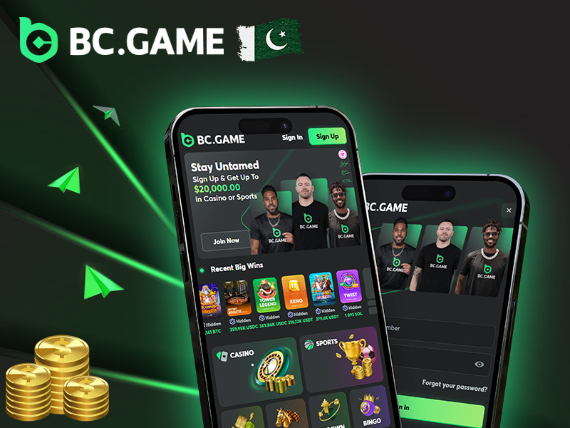 BC Game mobile application interface