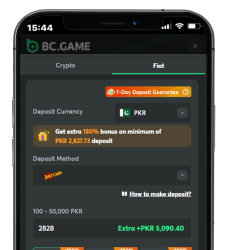 Enter deposit details on BC Game