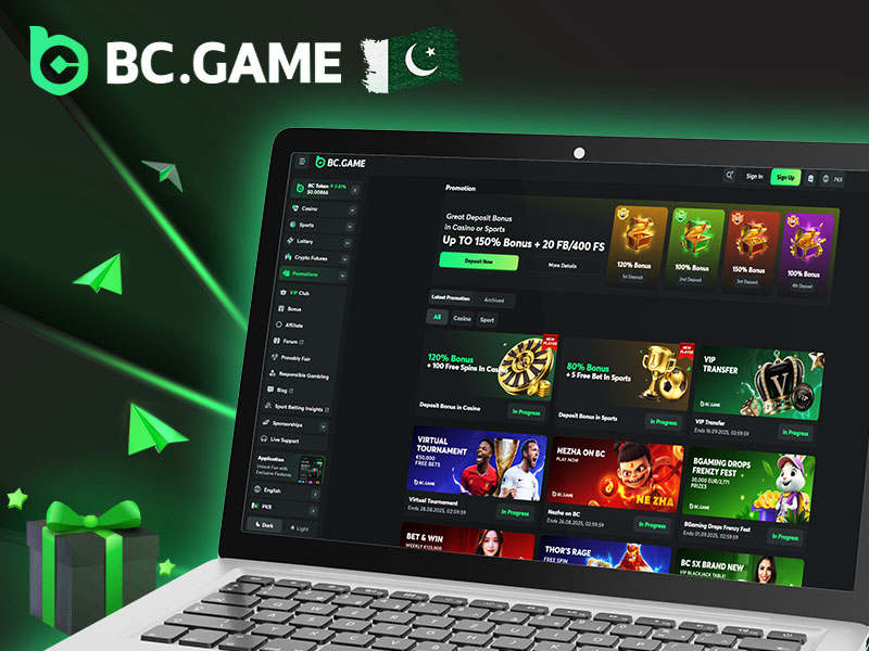 Screenshot of BC Game promo codes page